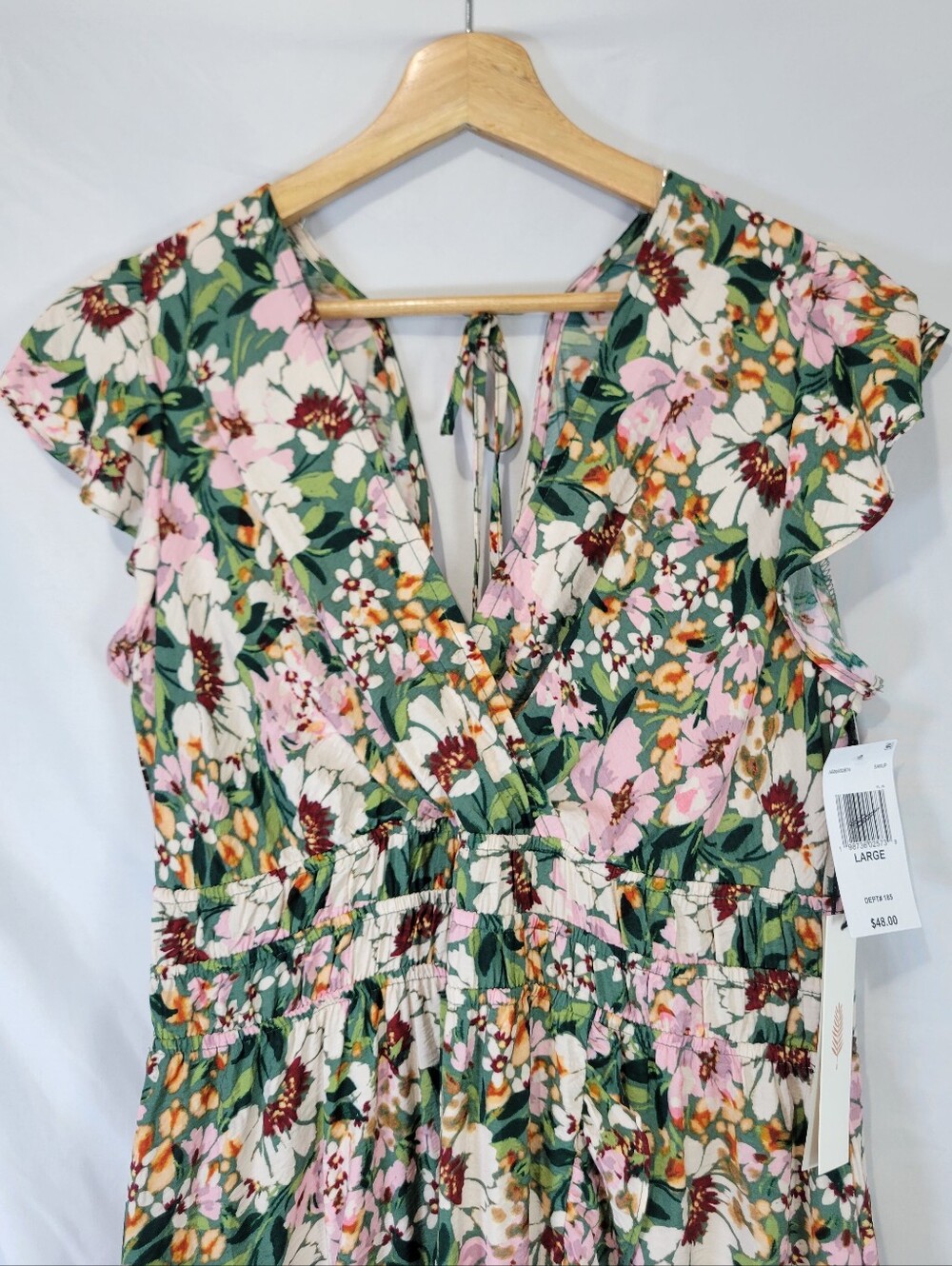 Floral Ruffle Cottagecore Feminine Chic High-low Prarie, Flowergarden Midi Dress - Picture 3 of 13
